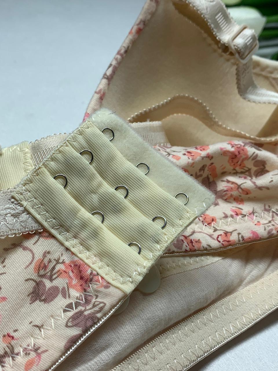 🌹 Front Back-Open Bra Charming Floral Print Padded T-Shirt Bra