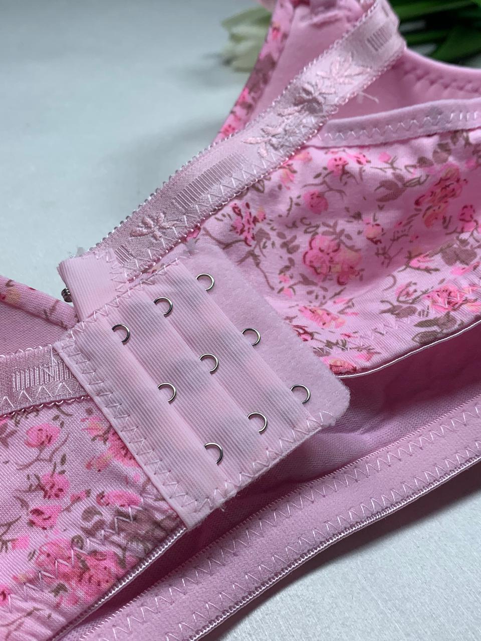 🌹 Front Back-Open Bra Charming Floral Print Padded T-Shirt Bra