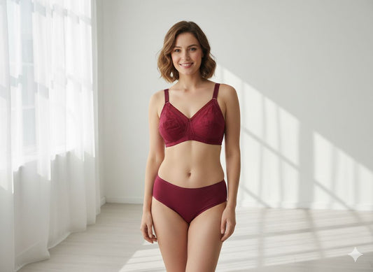 Everyday Cotton Support Bra - Rich Berry Color