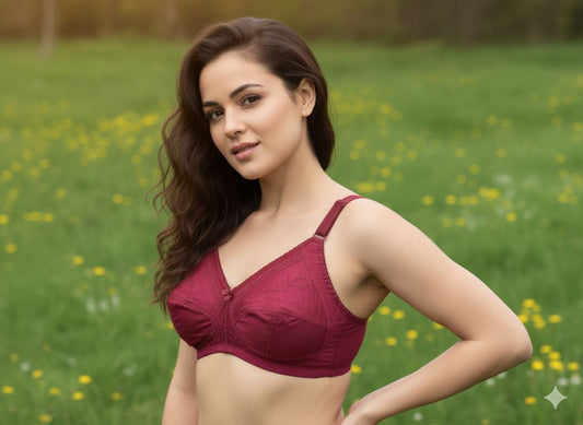 Everyday Cotton Support Bra - Rich Berry Color