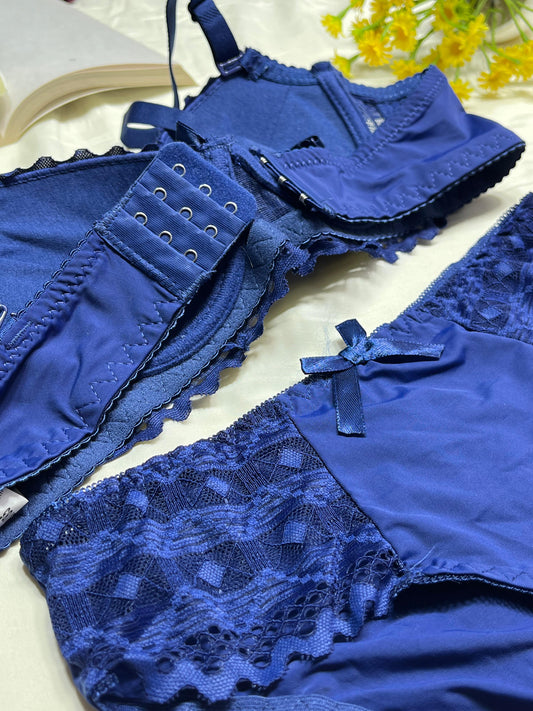 Classic Navy Blue Bra & Panties Set